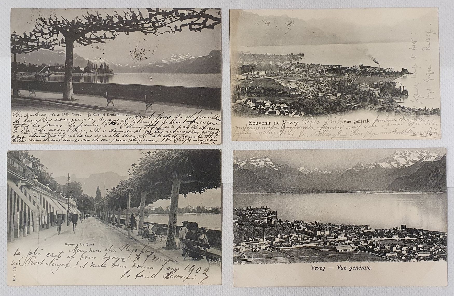 Cartoline postali: 4 Ansichtskarte Vevey – Usato da Kreuzlingen venduto da Rschweiz1