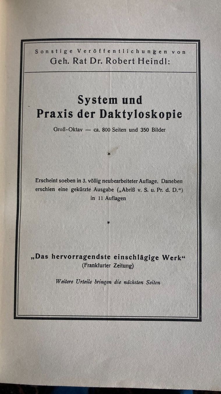 Libri: Antikes Buch "Der Berufsverbrecher", 1927, R. Heindl – Usato da Zwingen venduto da Hugom 1