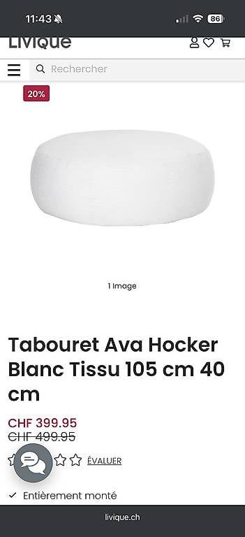 Hocker: Pouf Ava 105 cm neuf  – Gebraucht aus Bussigny von WarKLoR_ 3