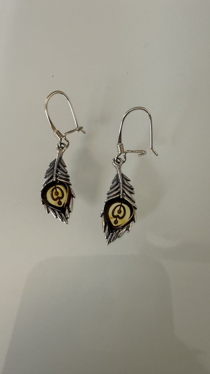 Orecchini pendenti & Orecchini a lobo: Pfau-Feder Design, Silberohrringe – Nuovo e nell'imballaggio originale da Ebikon venduto da Leonidas2 1