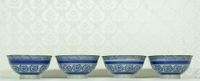 4 handbemalte Reis- oder Teeschalen verm. Japan