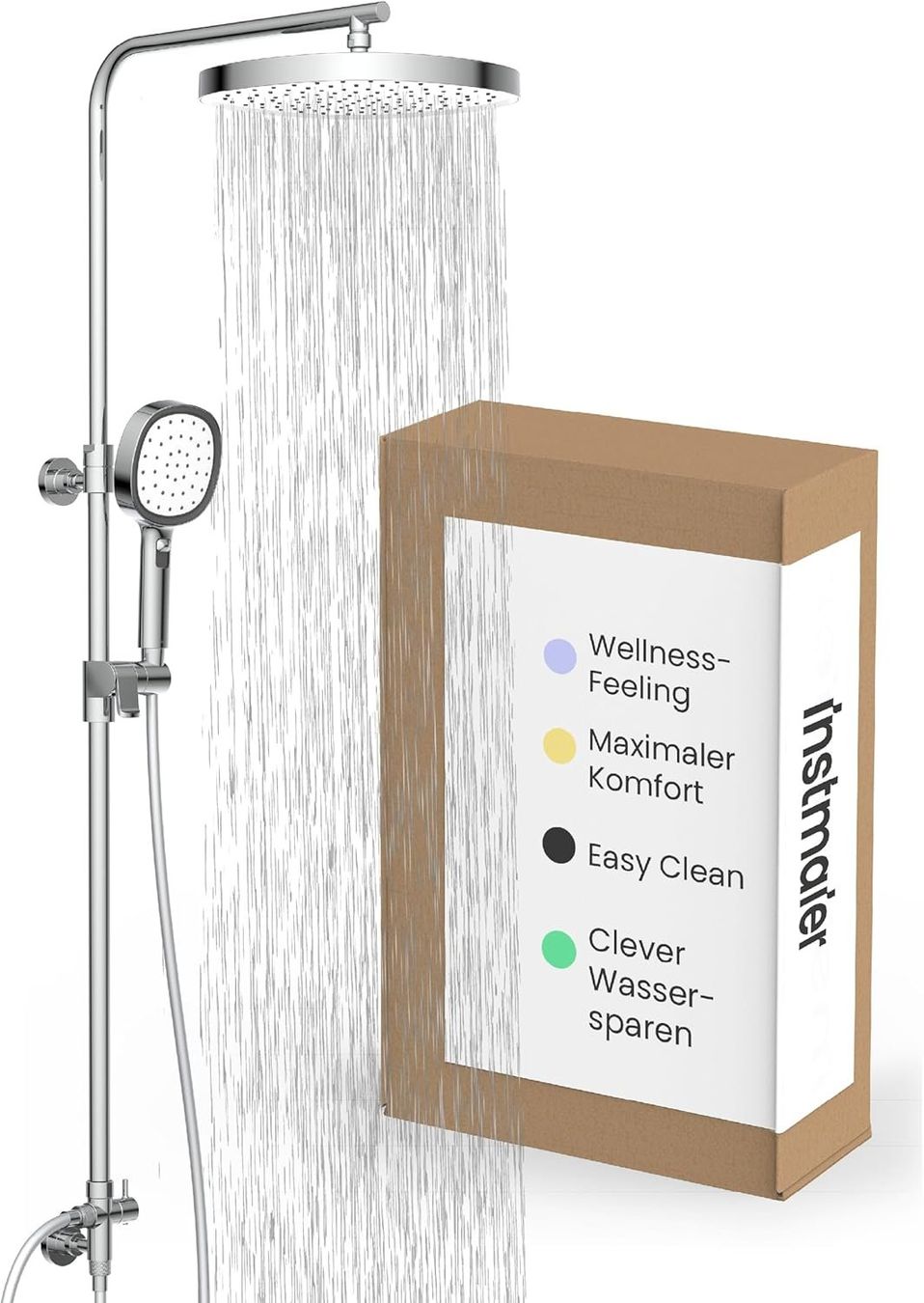 Docce: Regendusche Duschsystem Chrom Weiß Set – Usato da Suhr venduto da SchnapperCH
