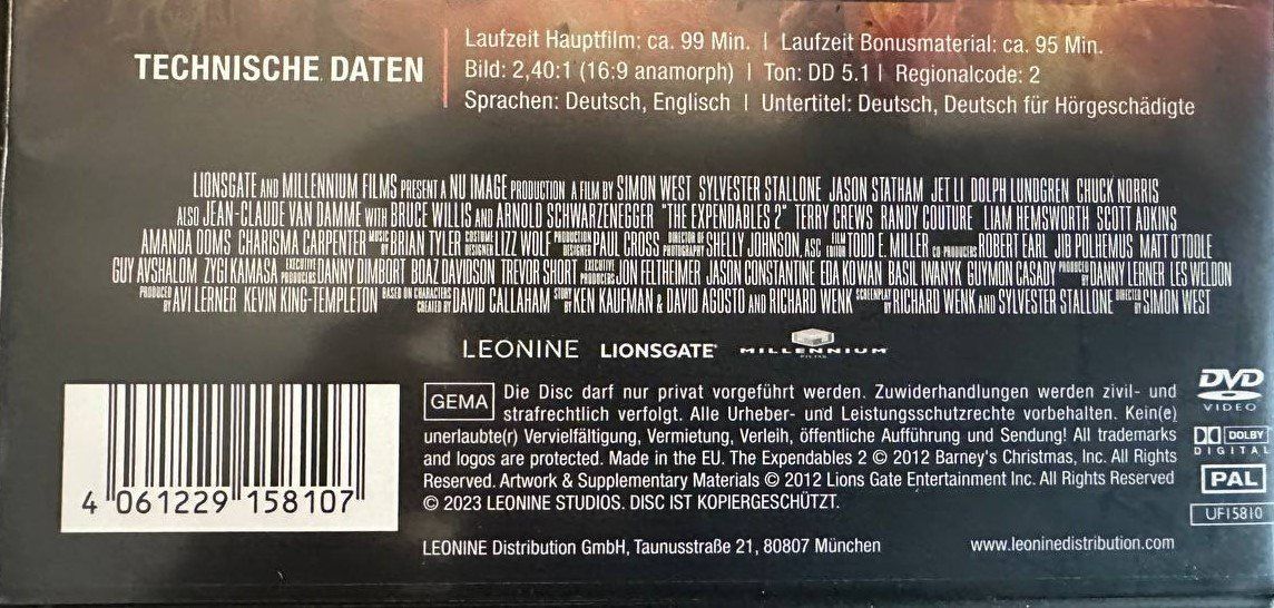 Tutti i DVDs: 4 DVDs The Expendables 1-4 Action Filme – Usato da Beringen venduto da Mantafisch1 5