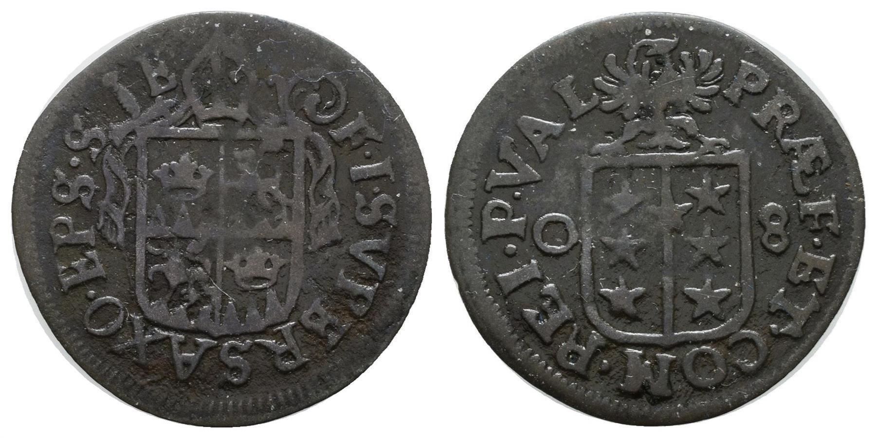 Tutti le monete: Wallis Halbbatzen 1708  /3611 – Usato da Trimbach venduto da Solothurn1