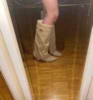 Elegante Wildleder Stiefel, Beige, Grösse 41