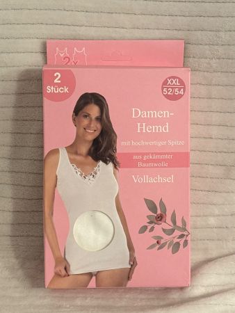 2 Damen Hemden Vollachsel Baumwolle weiss Grösse XL 48/50