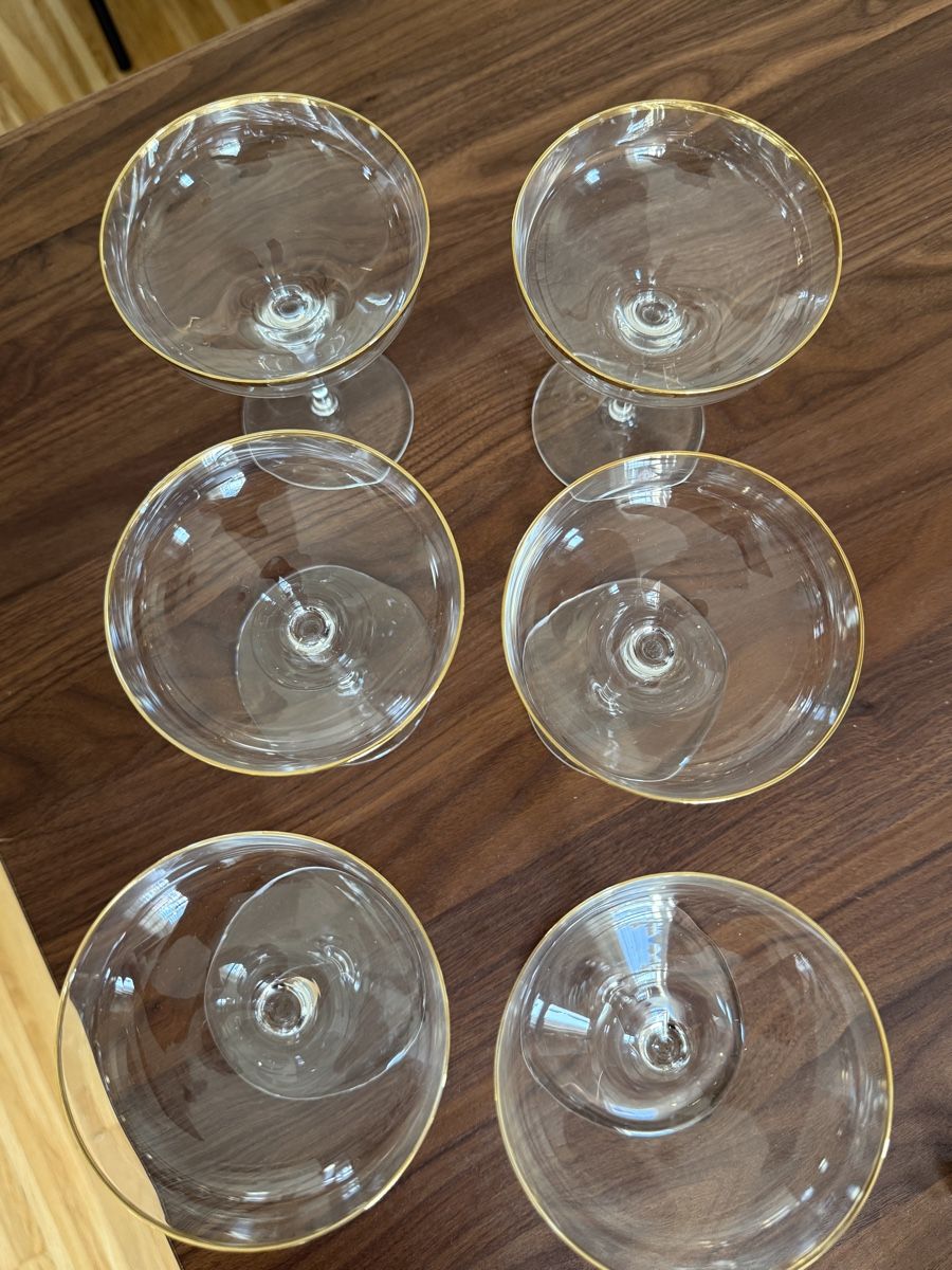 Bicchieri: 6 Champagnergläser mit Goldrand – Nuovo (secondo la descrizione) da Horw venduto da toasteronline 3