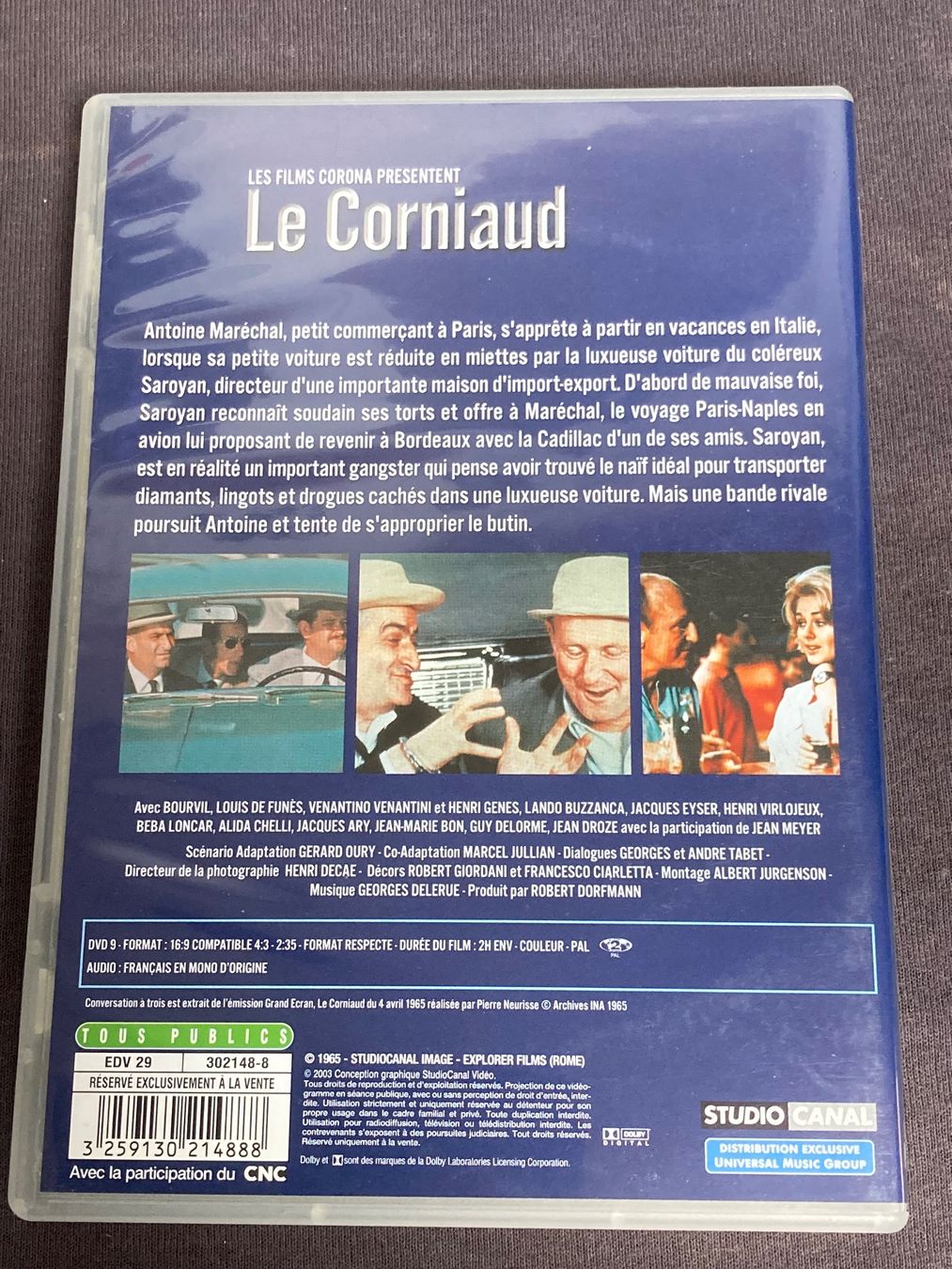 Tutti i DVDs: Film DVD "Le Corniaud" – Usato da Bassecourt venduto da CALUMET-X 1