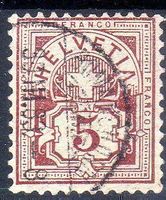 HELVETIA 1883 ZIFFERMUSTER 60A GESTEMPELT - N130