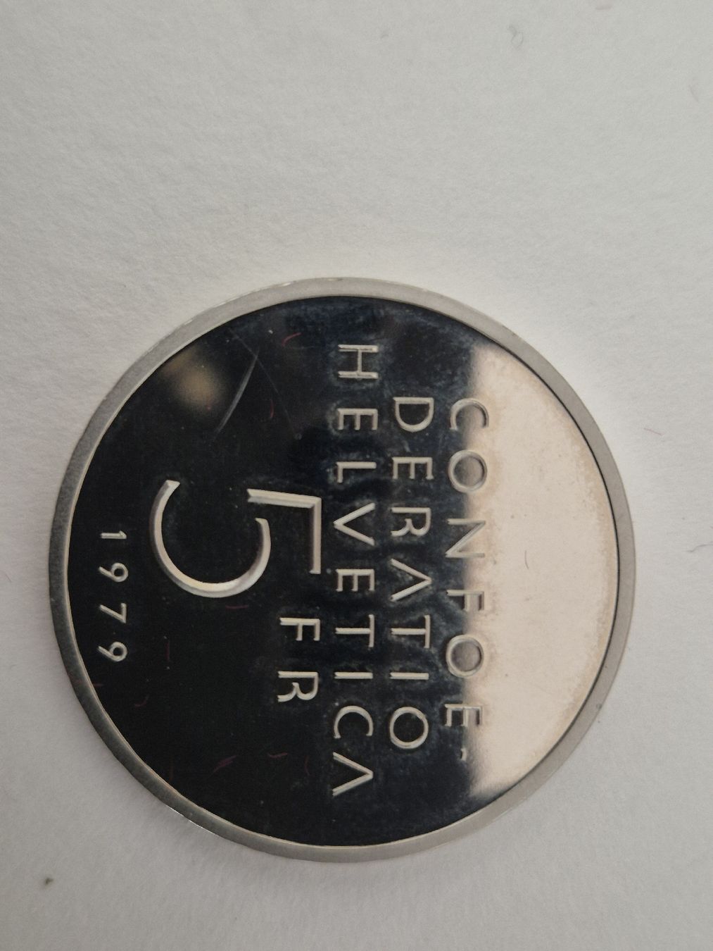 Tutti le monete: 5 Franken Münze PP 1979 Albert Einstein im Etui Formel – Usato da Russikon venduto da eunicetungol 1