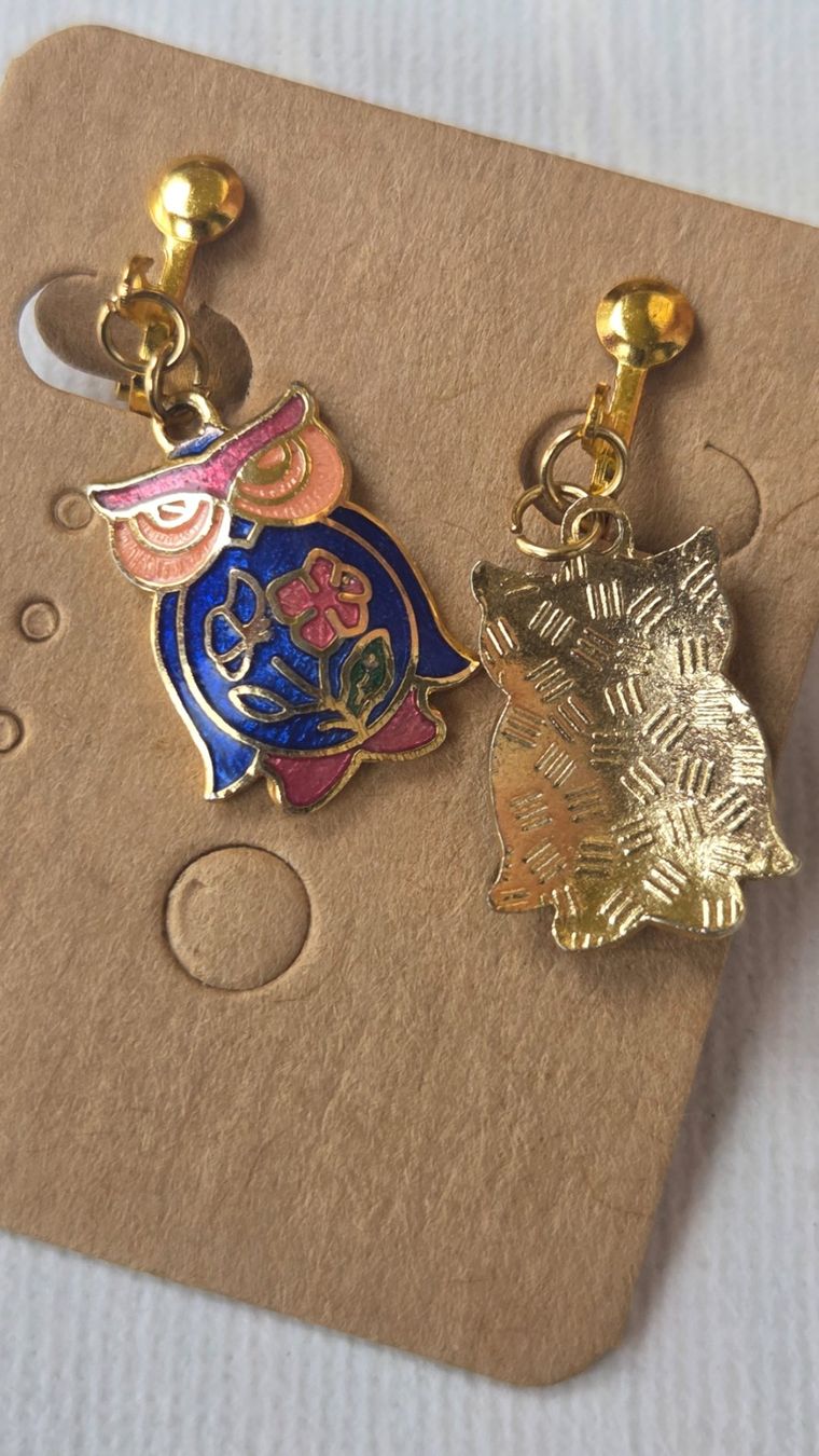 Orecchini pendenti & Orecchini a lobo: Ohrclips mit Eulen Vintage-Stil Goldfarben – Usato da Weggis venduto da Leeclipse 2