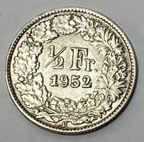 1/2 Franken - stehende Helvetia - 1952 B (Silber .835)