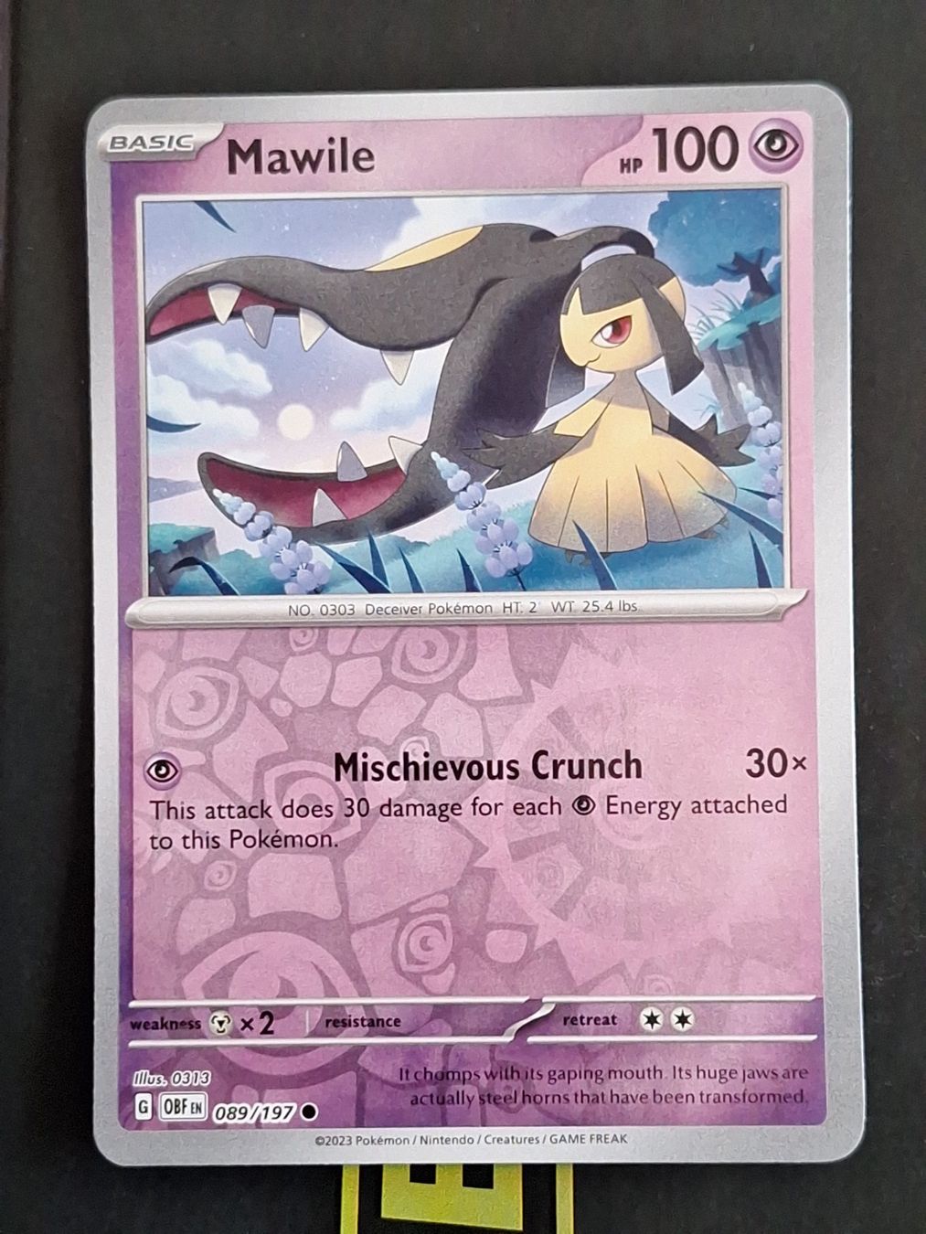 Pokémon Carte collezionabili: Mawile - Pokemon Reverse Holo Obsidian Flames – Usato da Altstätten SG venduto da GGsGameshop