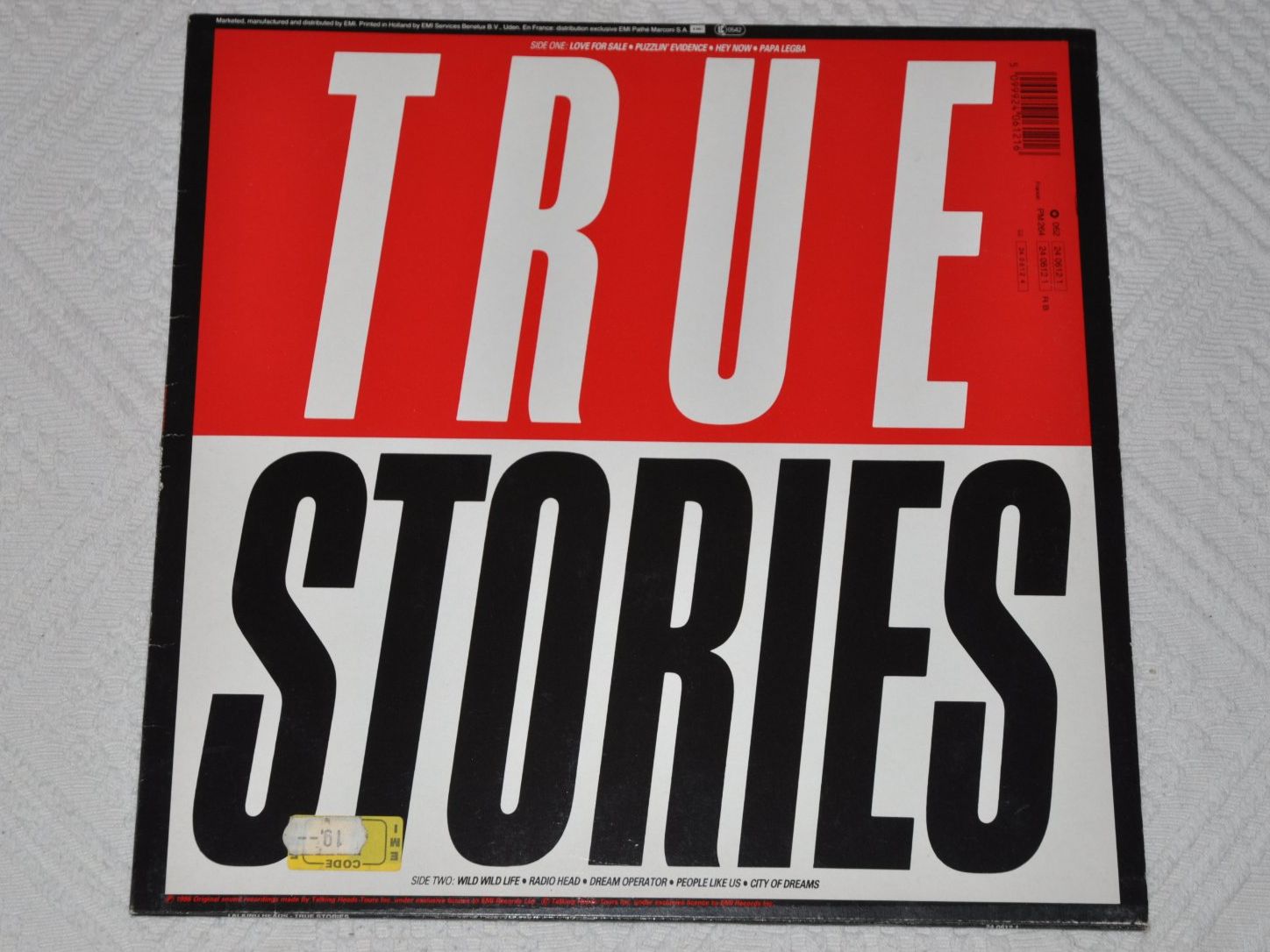 Dischi in vinile: LP Talking Heads - True Stories – Usato da Boll venduto da Theodora15 1
