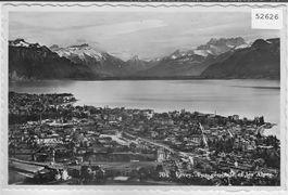 Vevey - Vue generale et les Alpes
