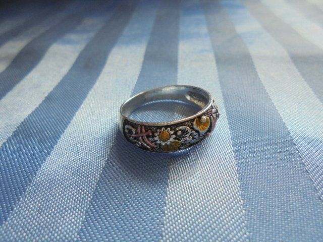 Anelli: Ring mit Blumen Tibetsilber – Nuovo (secondo la descrizione) da Hinwil venduto da Glasperlen 3
