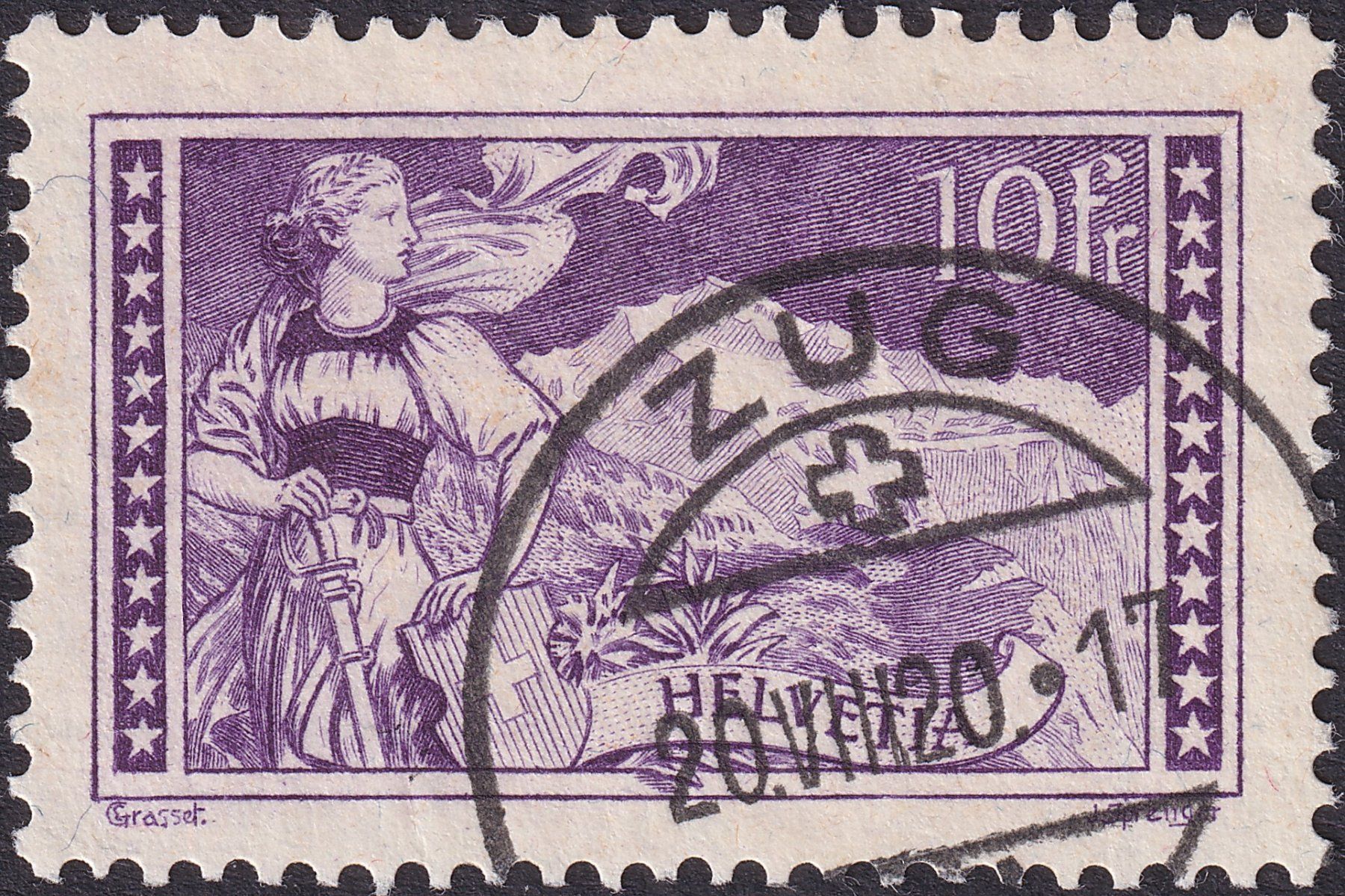 Tutti i francobolli: 1920: Nr.131: ZUG, Luxusstück mit Vollstempel. – Usato da Sursee venduto da Luzernerraute