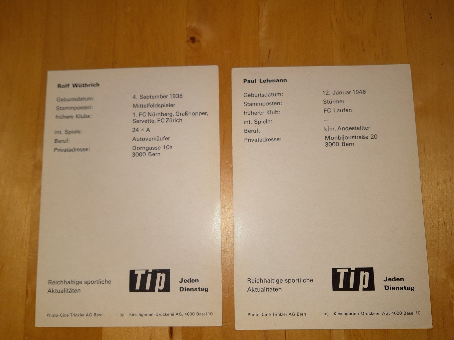Autografi: Alte yb  young boys bern autogrammkarten schweiz – Usato da binningen venduto da bergen00 1