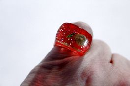 Vintage Space-Age - Ring mit Muschel, Seestern, Seeigel, usw