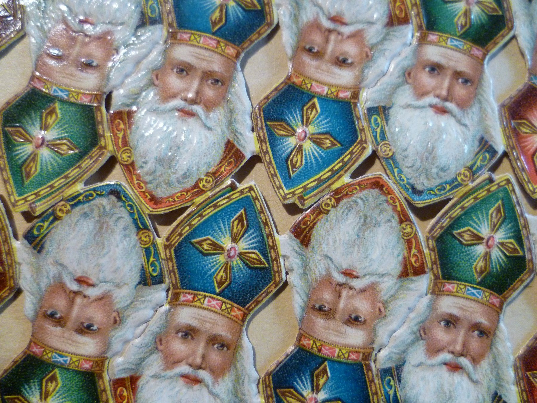 Grafica & Litografie: Samichlaus -  Prägelitho um 1900 – Usato da Bischofszell venduto da Joachim-115 1