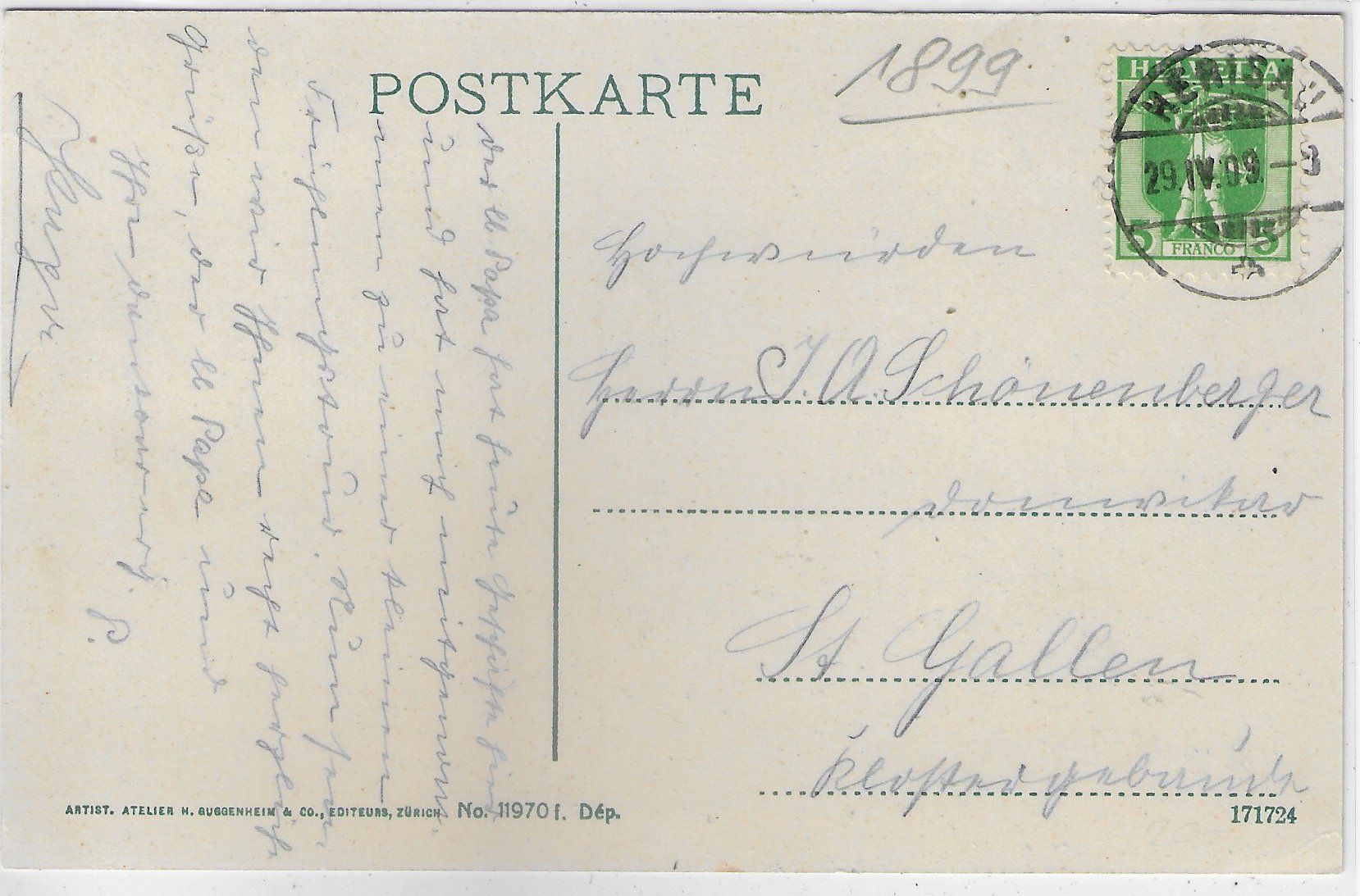 Cartoline postali: Herisau - Totalansicht – Usato da Ettingen venduto da Kartenplanet 1
