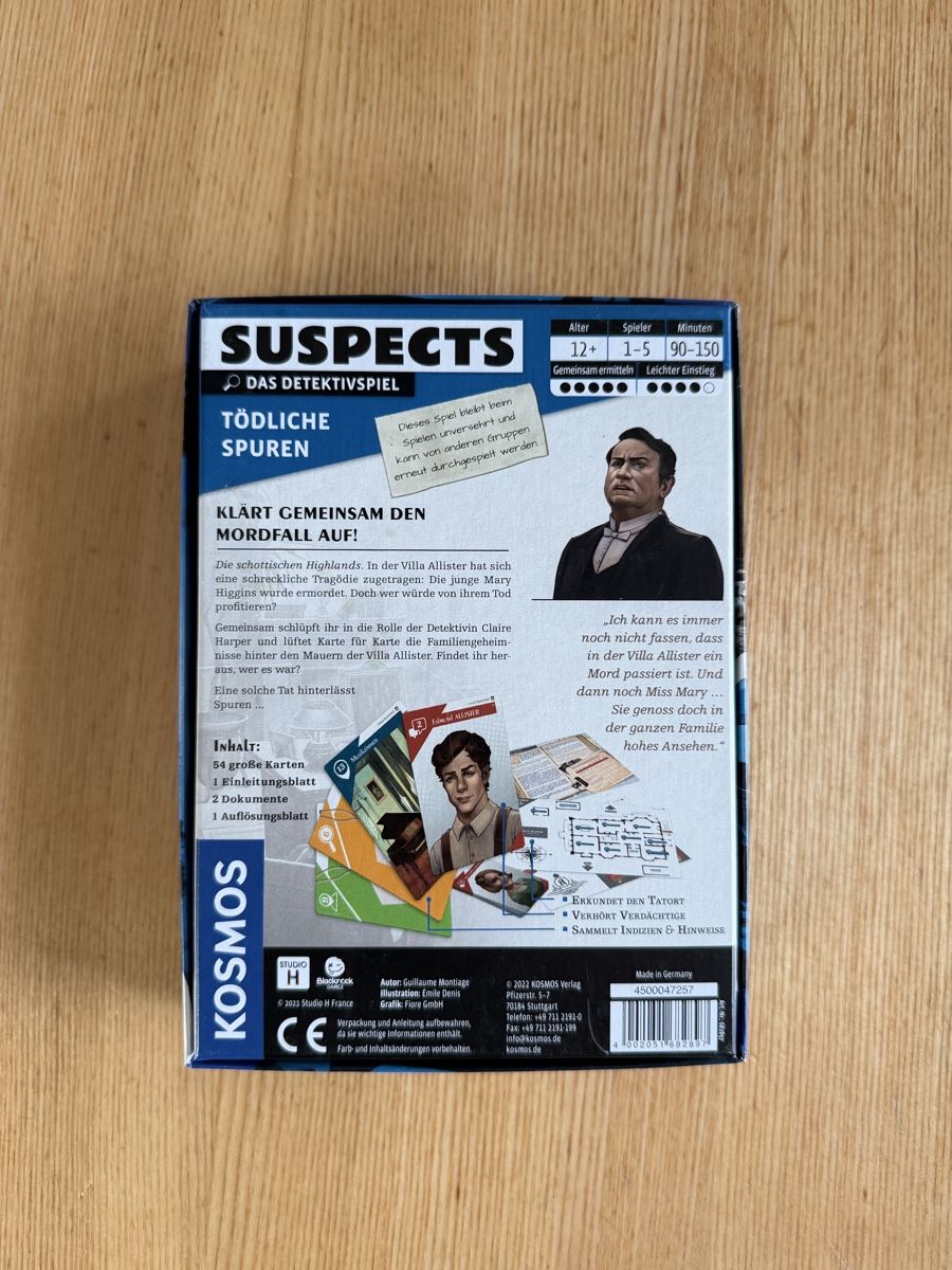 Kosmos Giochi: Krimispiel: Suspects - Tödliche Spuren – Usato da Niederglatt ZH venduto da sim_gj7s 1