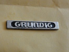 GRUNDIG Logo Schriftzug Metall für Röhrenradio 40 x 6 mm