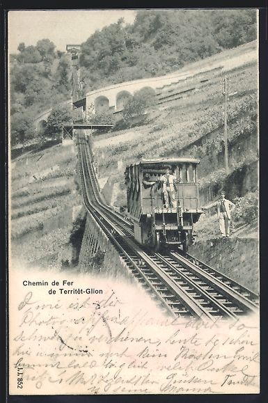 Ansichtskarten: AK Bergbahn zwischen Territe und Glion – Gebraucht aus Berlin von bartko-reher