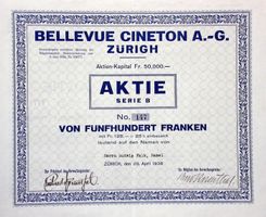 Bellevue Cineton AG, Serie B, Zürich  - 1938