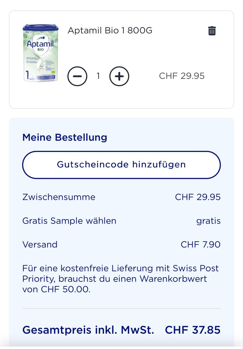 Aptamil Lebensmittel & Spezialitäten: Aptamil bio 1 – Neu und originalverpackt aus Lugano von _tuttifrutti_ 3