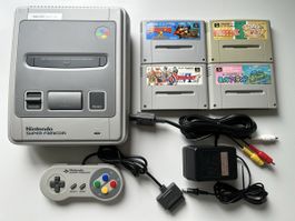 1CHIP Nintendo SNES Super Famicom Konsole Set mit Spielen