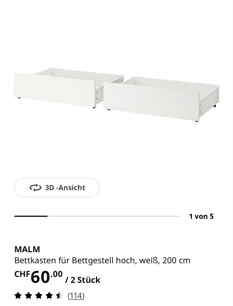 Ikea Letti: IKEA Malm Bettkasten 2er Set, weiss – Nuovo (secondo la descrizione) da Zürich venduto da ker_2tfk