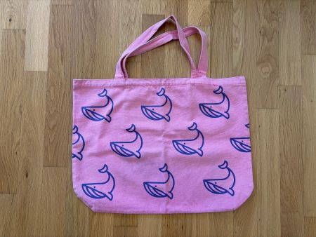 Rothirsch - Stofftasche in Pink mit Delphin-Print