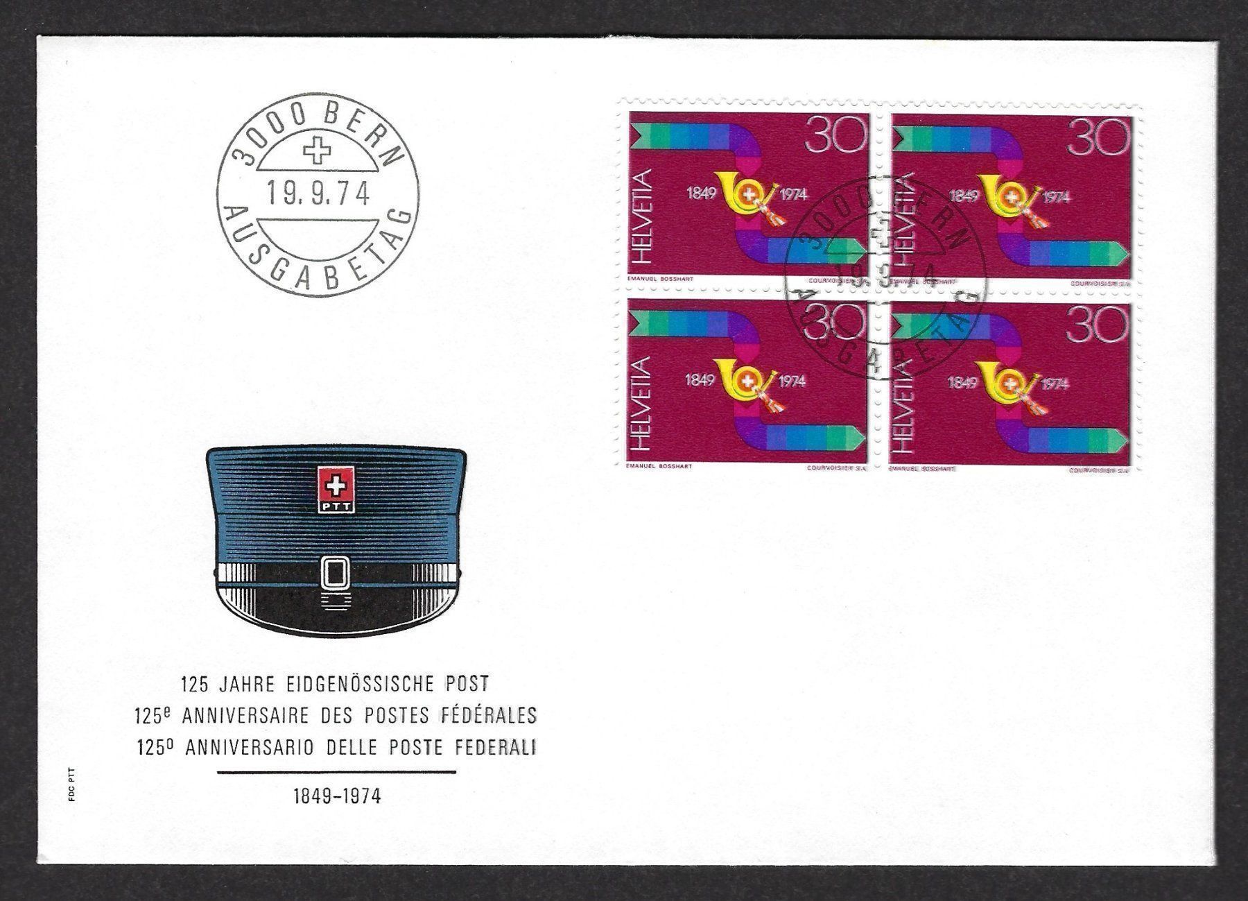 Tutti i francobolli: 125 Jahre Eidgenössische Post, FDC – Usato da Luzern venduto da Einh0rn
