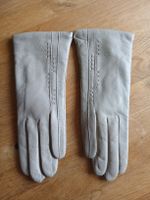 Damen Lederhandschuhe Grösse 7 grau gefüttert 70% Wolle