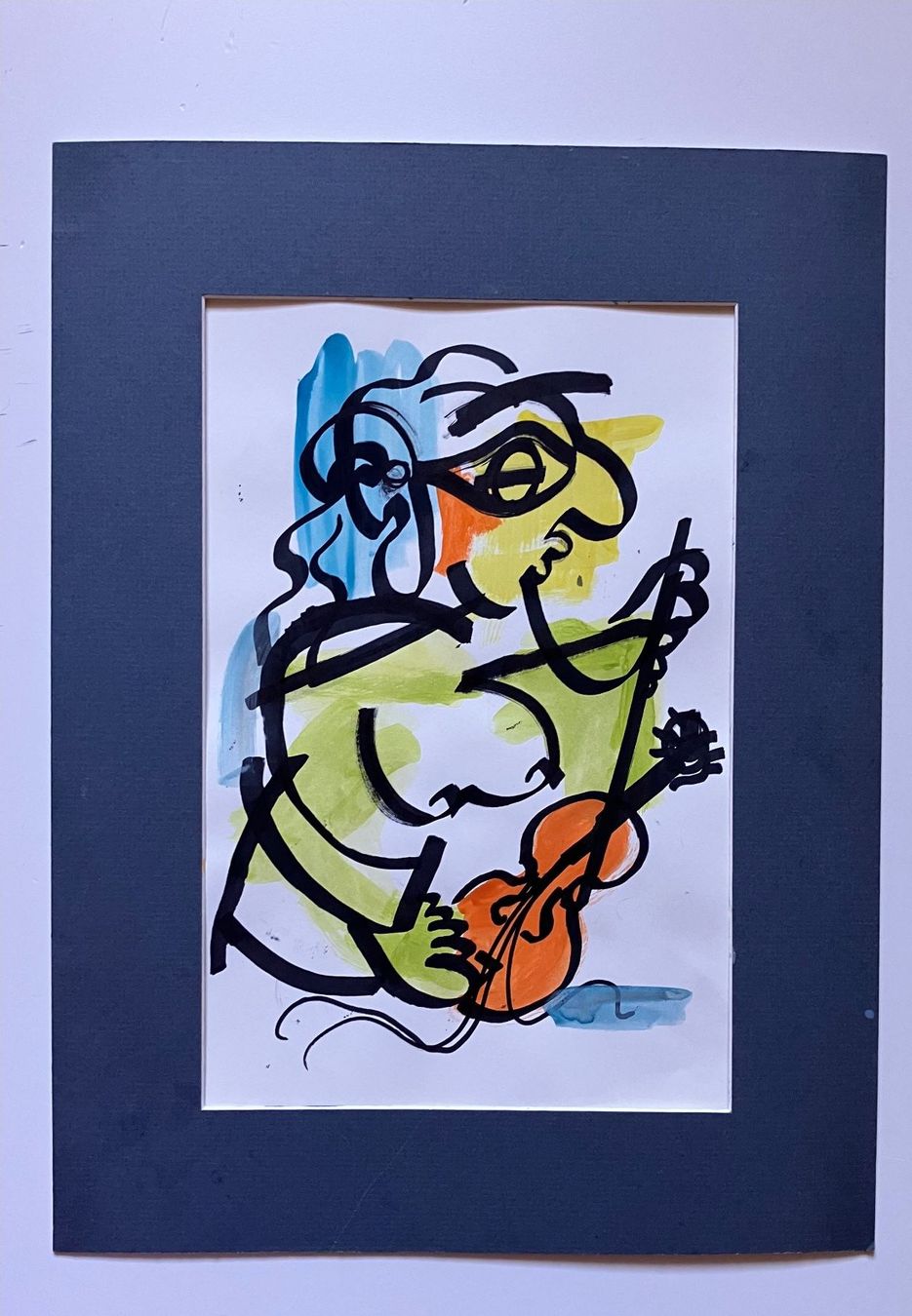 Dipinti: Aquarelle originale, violoniste expressif – Usato da St-Cierges venduto da LeRegain