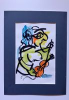 Aquarelle originale, violoniste expressif