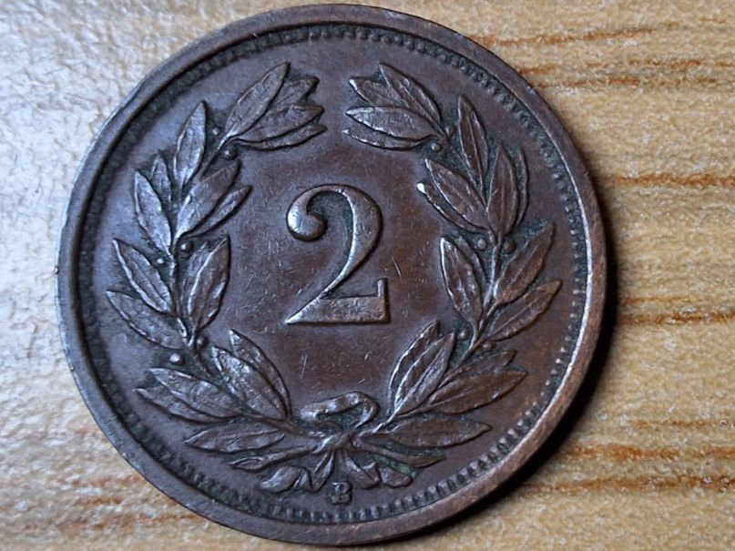 Alle Münzen: 2 Rappen 1920 - Selten! – Gebraucht aus Münchenstein von purbach1 7