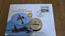 2012 Medallienbrief Patrouille Suisse Hawker Hunter 1994