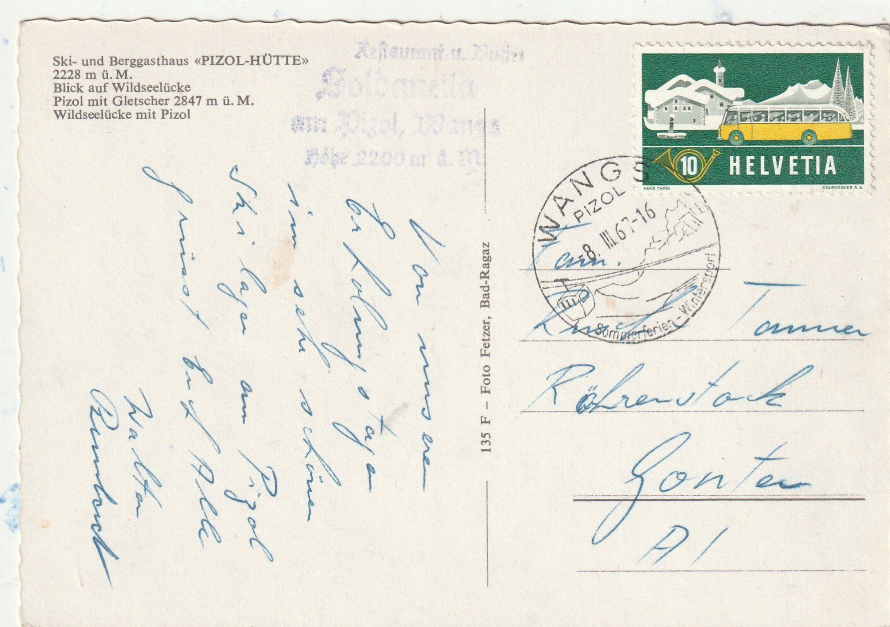 Cartoline postali: Skibetrieb AM Pizol – Usato da Lumbrein venduto da made02 1