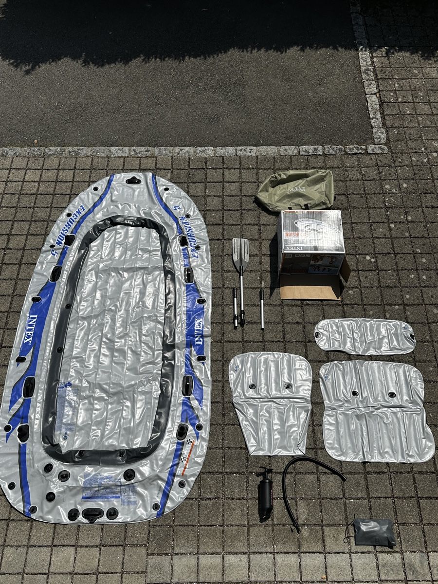 Boote: INTEX Excursion 5 Gummiboot full set – Neu (gemäss Beschreibung) aus Meggen von mau_sp7g