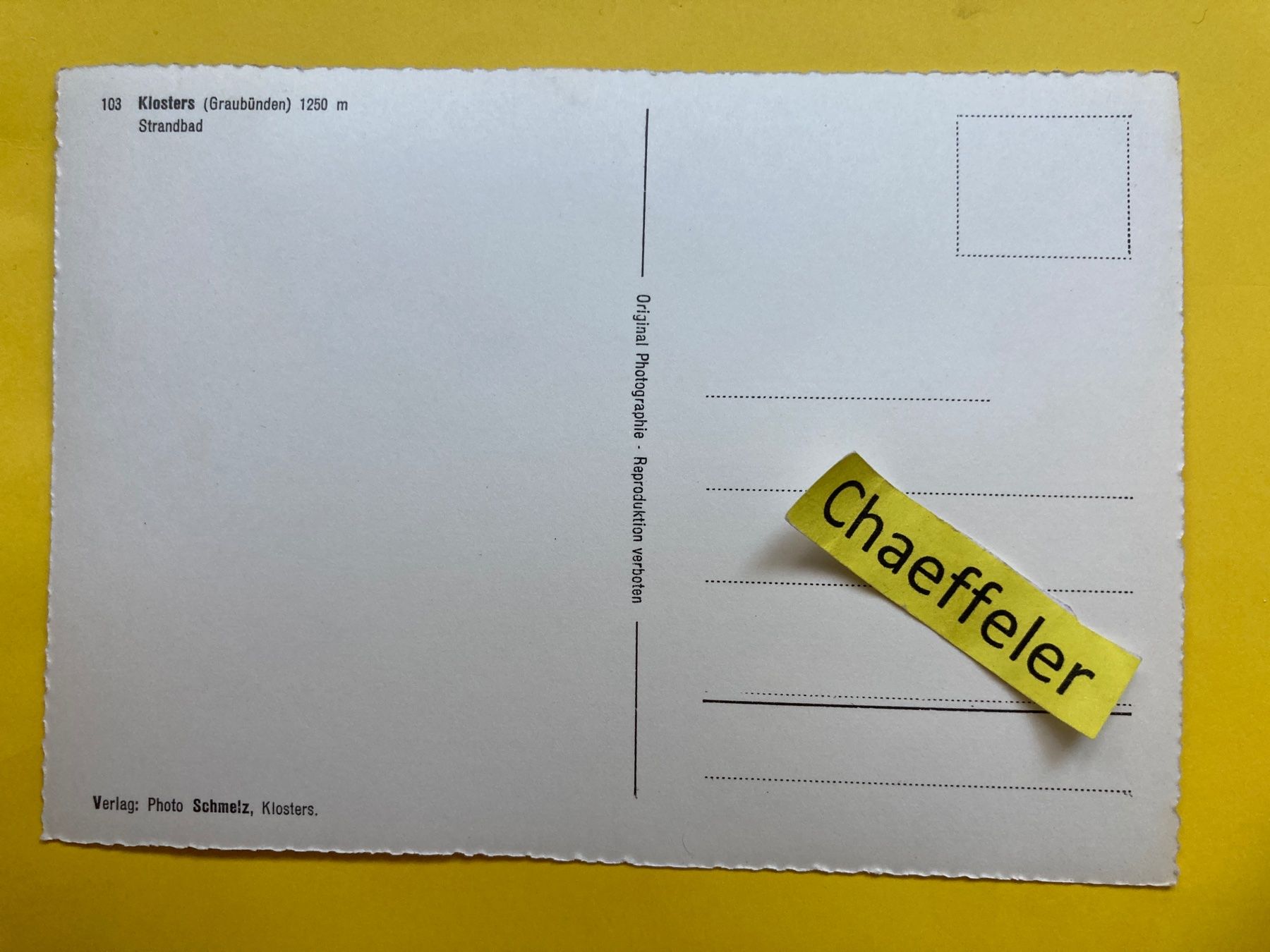 Cartes postales: 103 Klosters, Strandbad – D'occasion à Zürich par Chaeffeler 1