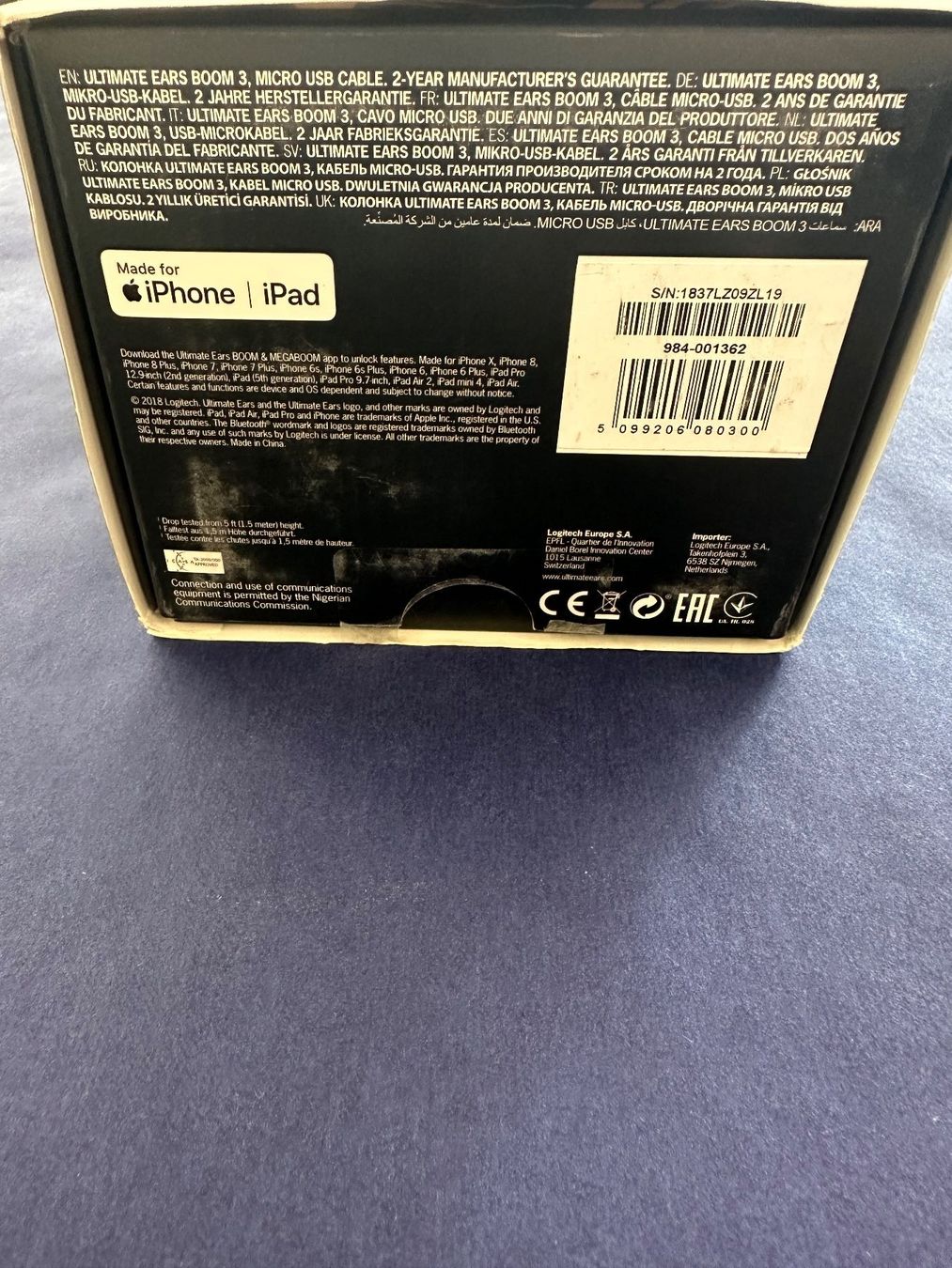 Ultimate Ears Casse acustiche: Bluetooth Lautsprecher Ultimate Ears Boom 3 – Nuovo (secondo la descrizione) da Liestal venduto da FuV01 1