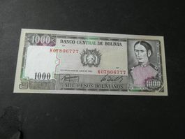 Bolivien 1982, 1000 Pesos  - ungefaltet