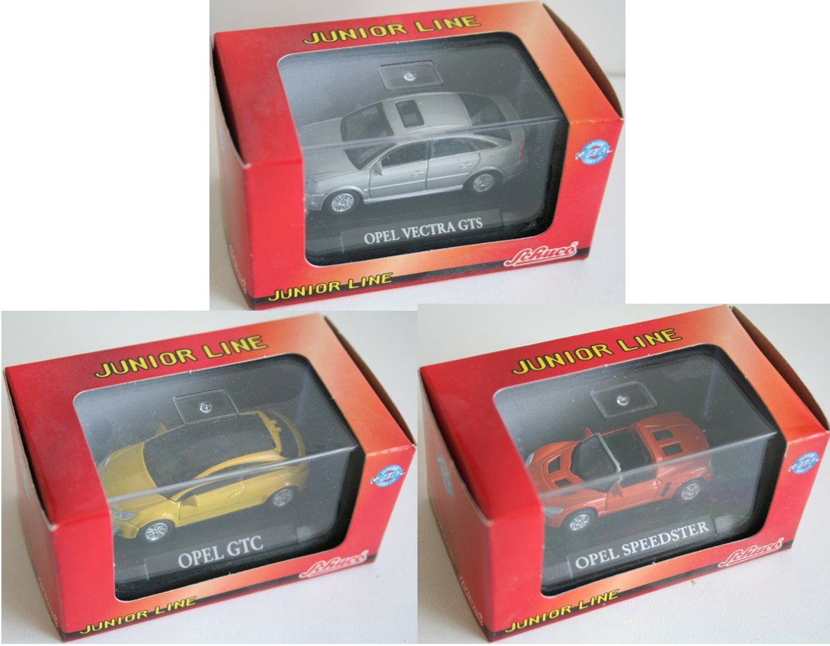 Siku Modellini d'auto: 3 Siku Opel Modellauto, Junior Line, mit OVP – Nuovo e nell'imballaggio originale da Bern venduto da ascona43