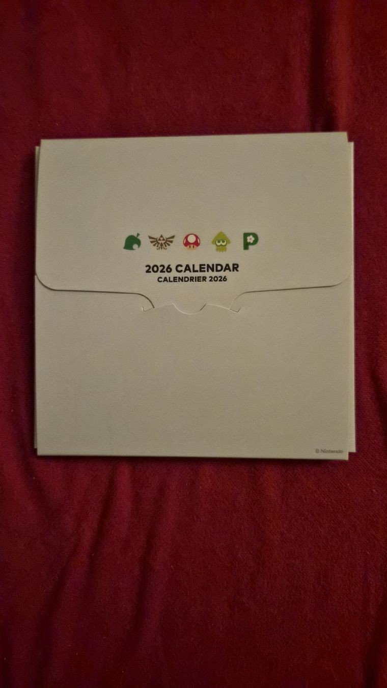 Calendari: Offizieller Nintendo 2026 Kalender – Nuovo e nell'imballaggio originale da Wabern venduto da konbini 2