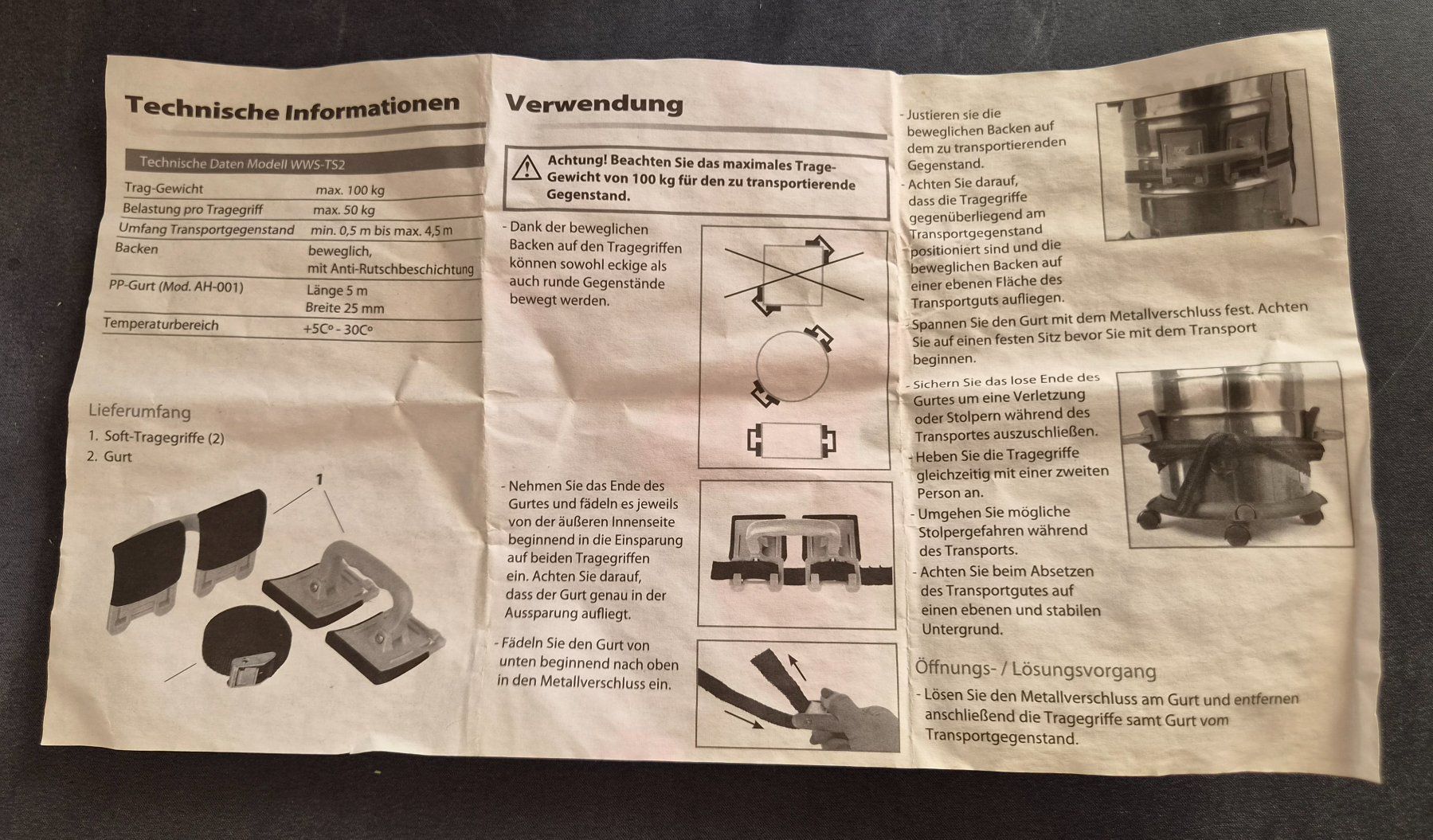 Alle Werkzeuge: Tragehilfe Set, Workzone mit Spanngurten – Neu (gemäss Beschreibung) aus Bischofszell von -fr-5 4