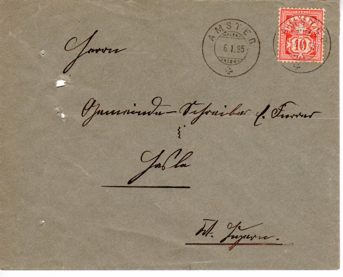 Tutti i francobolli: Brief Amsteg 1895 – Usato da Wolhusen venduto da Curver9