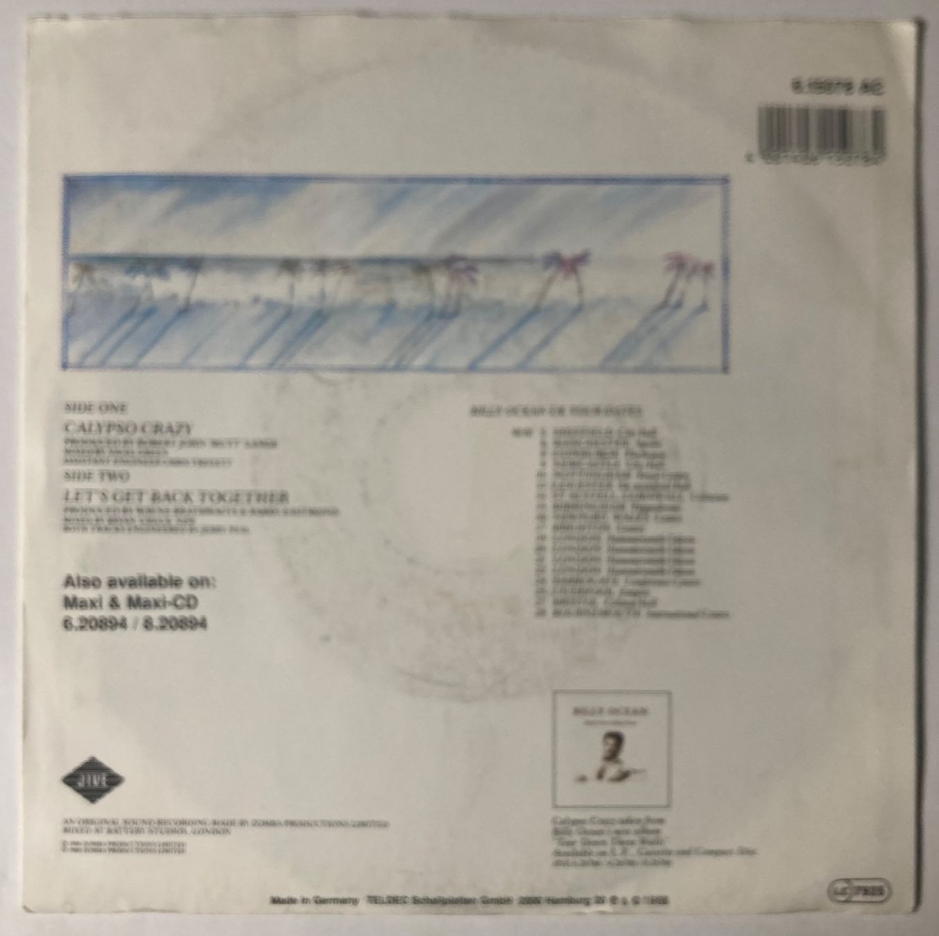 Vinyles: BILLY OCEAN - CALYPSO CRAZY – D'occasion à Poliez-Pittet par Newtown-Records 1