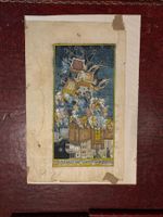 Antike indopersische Miniatur, Prozession, gerahmt